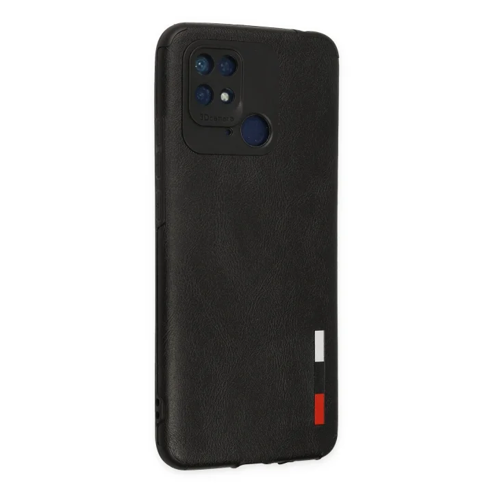 Mey İthalat®  Xiaomi Redmi 10C Kılıf Loop Deri Silikon - Siyah
