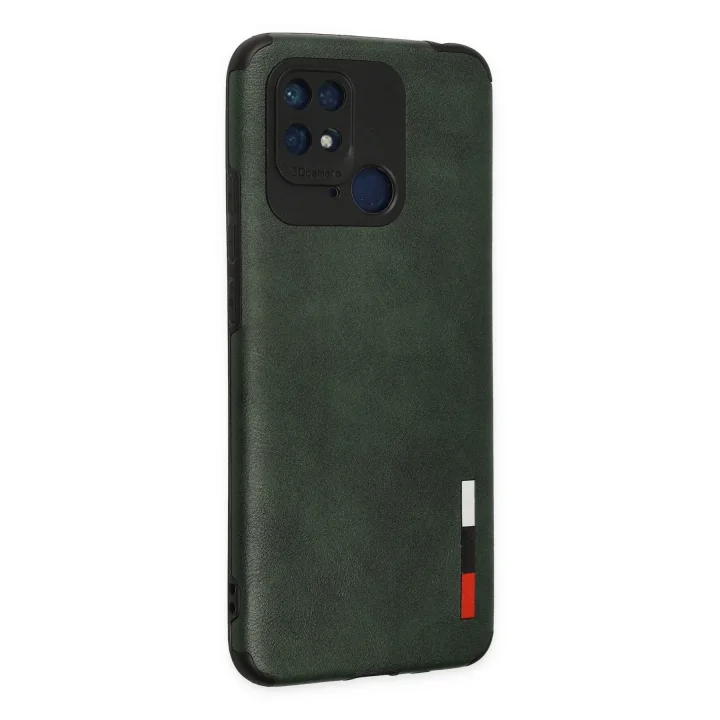 Mey İthalat®   Redmi 10C Kılıf Loop Deri Silikon - Yeşil
