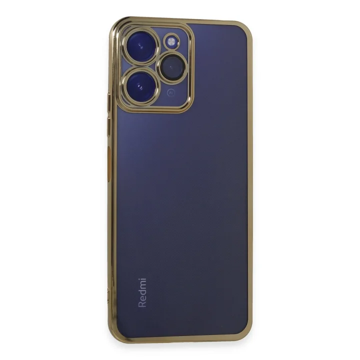 Mey İthalat®   Redmi 12 Kılıf  Lensli Silikon - Gold