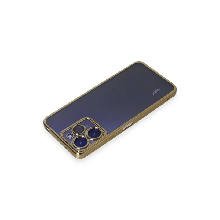 Mey İthalat®   Redmi 12 Kılıf  Lensli Silikon - Gold