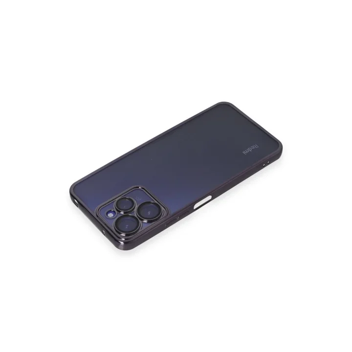 Mey İthalat®   Redmi 12 Kılıf  Lensli Silikon - Mor