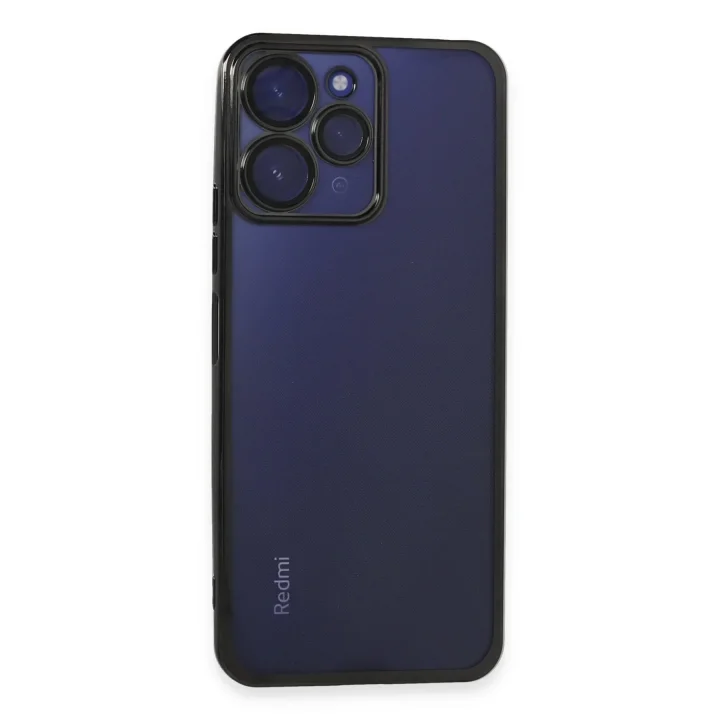 Mey İthalat®  Xiaomi Redmi 12 Kılıf  Lensli Silikon - Siyah