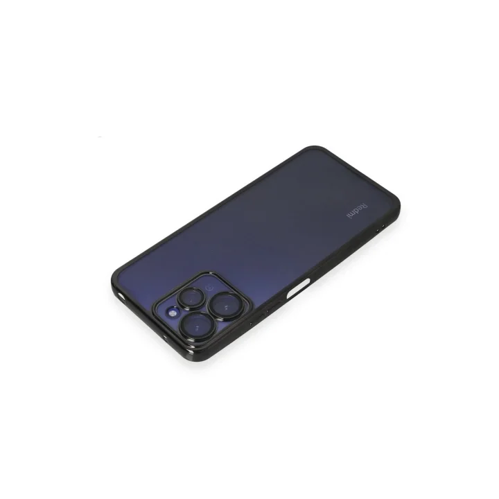Mey İthalat®  Xiaomi Redmi 12 Kılıf  Lensli Silikon - Siyah