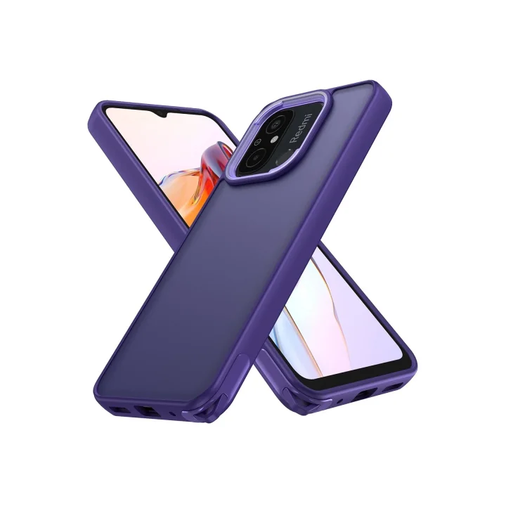 Mey İthalat®  Xiaomi Redmi 12C Kılıf Elegant Kapak - Derin Mor