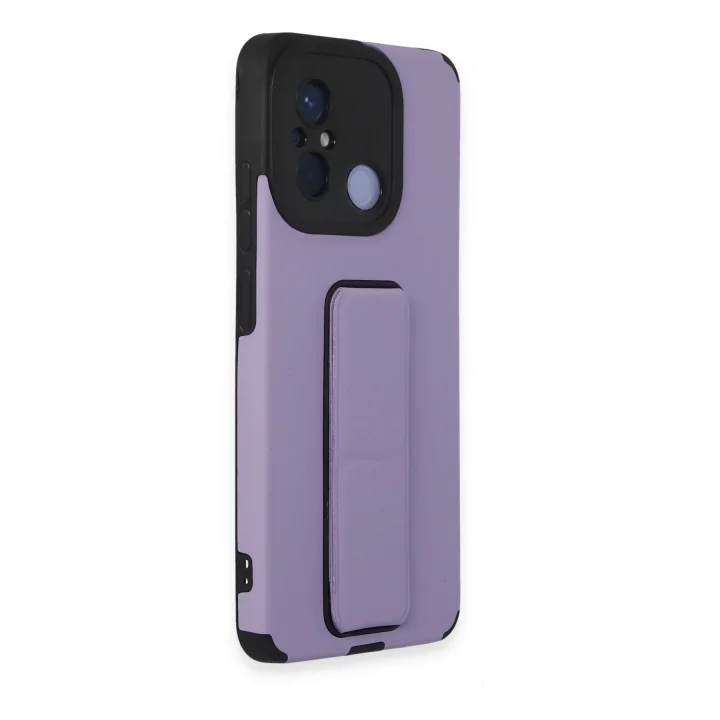 Mey İthalat®   Redmi 12C Kılıf Mega Standlı Silikon - Lila