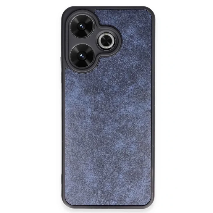 Mey İthalat®   Redmi 13 4G Kılıf Aras Deri Kapak - Lacivert