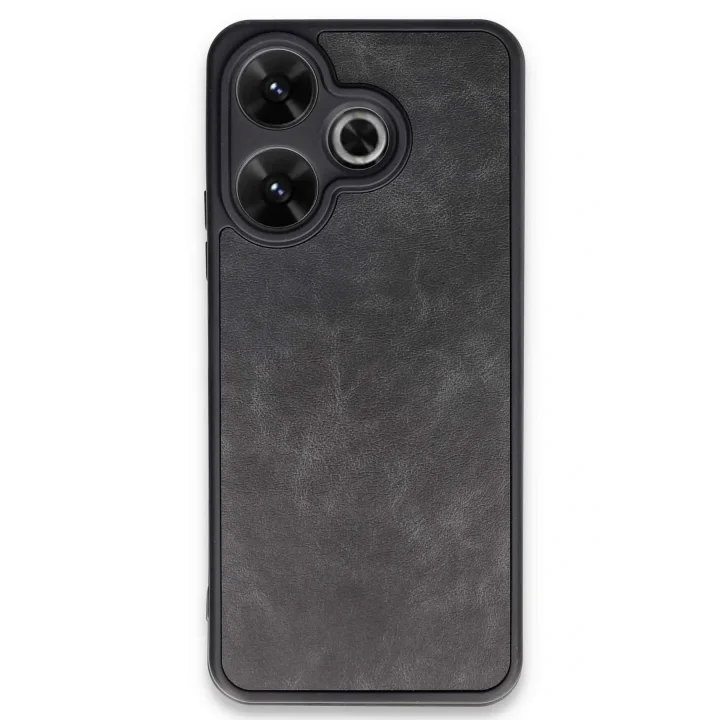 Mey İthalat®   Redmi 13 4G Kılıf Aras Deri Kapak - Siyah