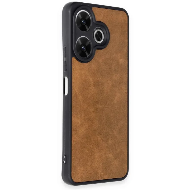 Mey İthalat®   Redmi 13 4G Kılıf Aras Deri Kapak - Taba