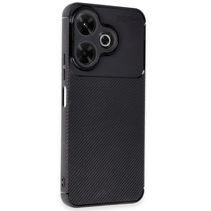 Mey İthalat®   Redmi 13 4G Kılıf Auto Focus Karbon Kapak - Siyah