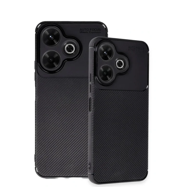 Mey İthalat®   Redmi 13 4G Kılıf Auto Focus Karbon Kapak - Siyah