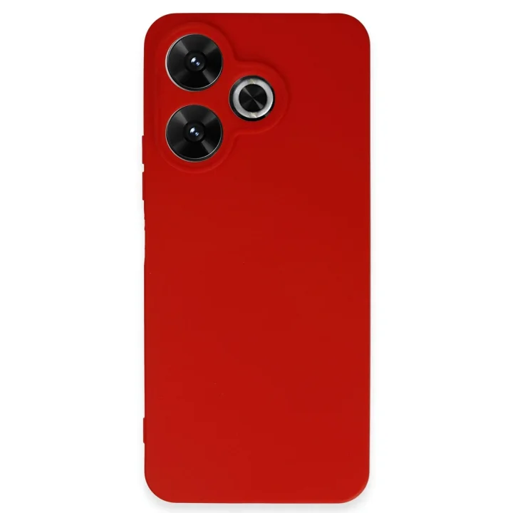Mey İthalat®   Redmi 13 4G Kılıf First Silikon - Kırmızı