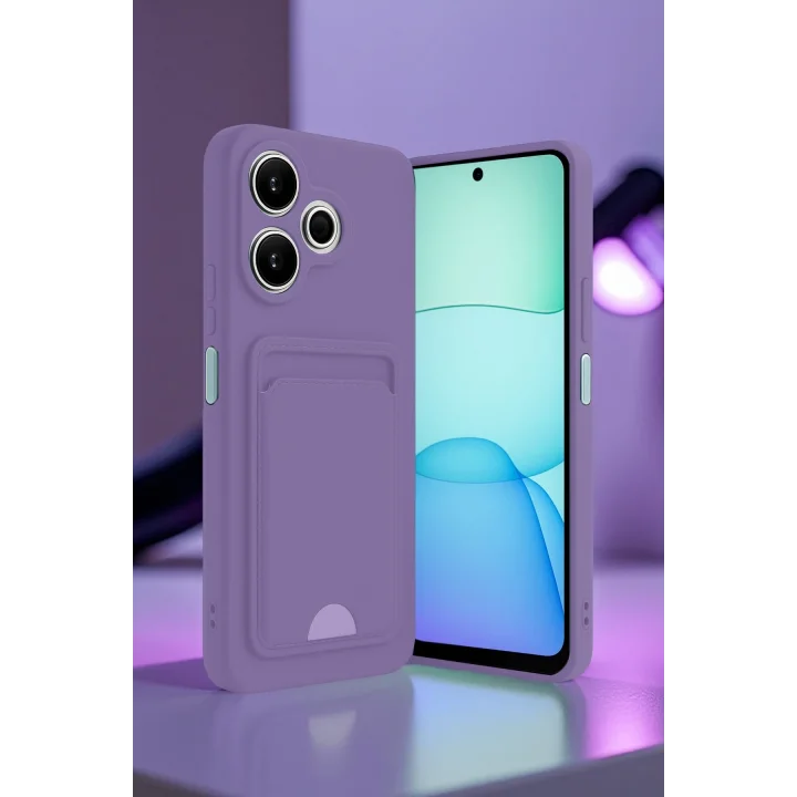 Mey İthalat®   Redmi 13 4G Kılıf Kelvin Kartvizitli Silikon - Siyah