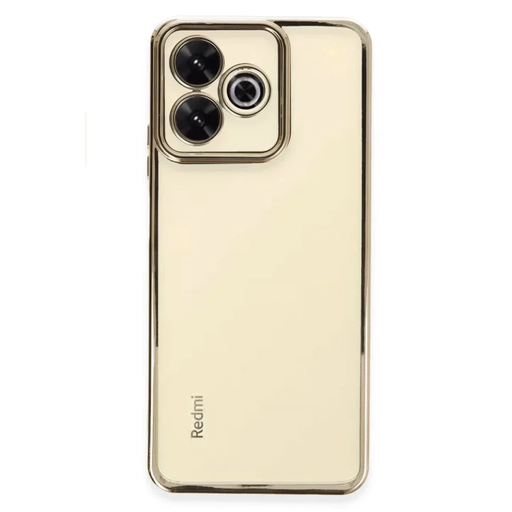 Mey İthalat®  Xiaomi Redmi 13 4G Kılıf  Lensli Silikon - Gold