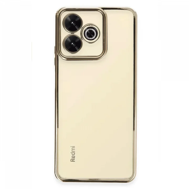 Mey İthalat®  Xiaomi Redmi 13 4G Kılıf  Lensli Silikon - Gold