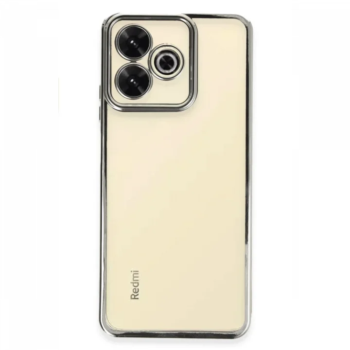 Mey İthalat®   Redmi 13 4G Kılıf  Lensli Silikon - Gümüş