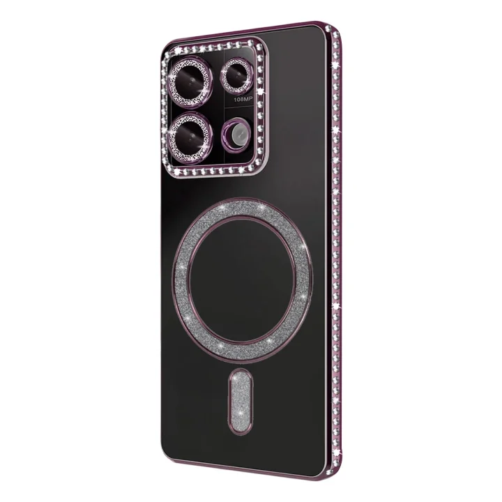 Mey İthalat®  Xiaomi Redmi 13C Joke Simli Magneticsafe Kılıf - Pembe