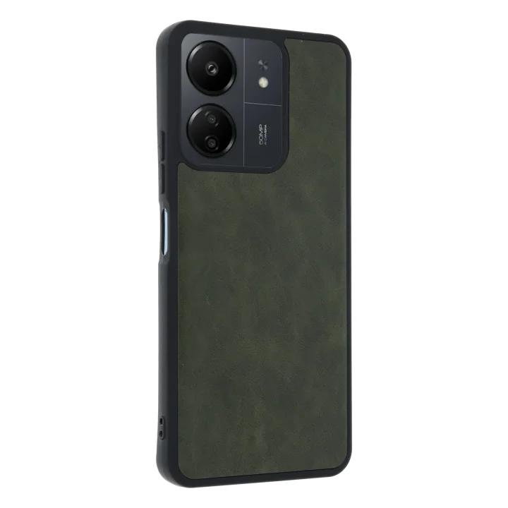 Mey İthalat®   Redmi 13C Kılıf Aras Deri Kapak - Açık Yeşil