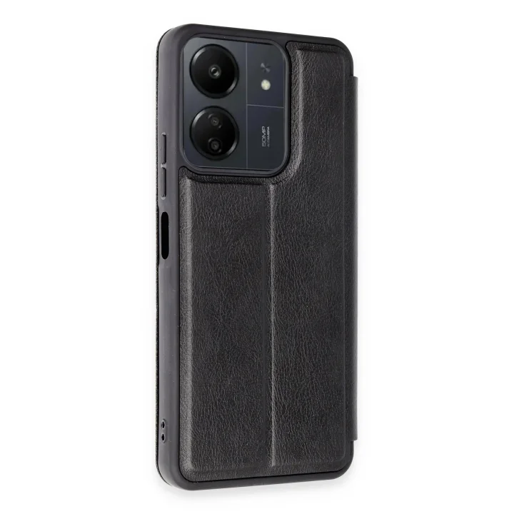 Mey İthalat®   Redmi 13C Kılıf Flip Cover - Siyah
