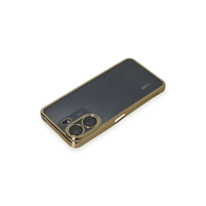 Mey İthalat®   Redmi 13C Kılıf  Lensli Silikon - Gold