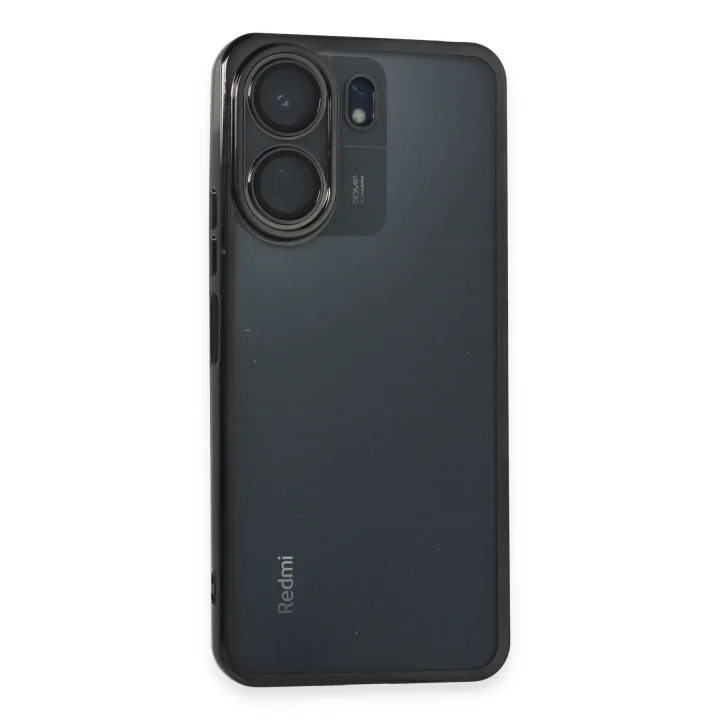 Mey İthalat®   Redmi 13C Kılıf  Lensli Silikon - Siyah