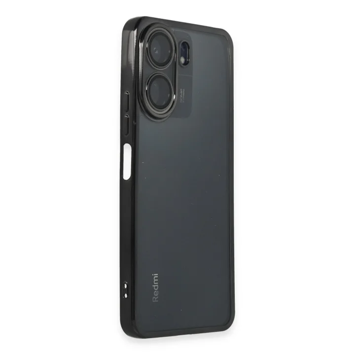 Mey İthalat®   Redmi 13C Kılıf  Lensli Silikon - Siyah