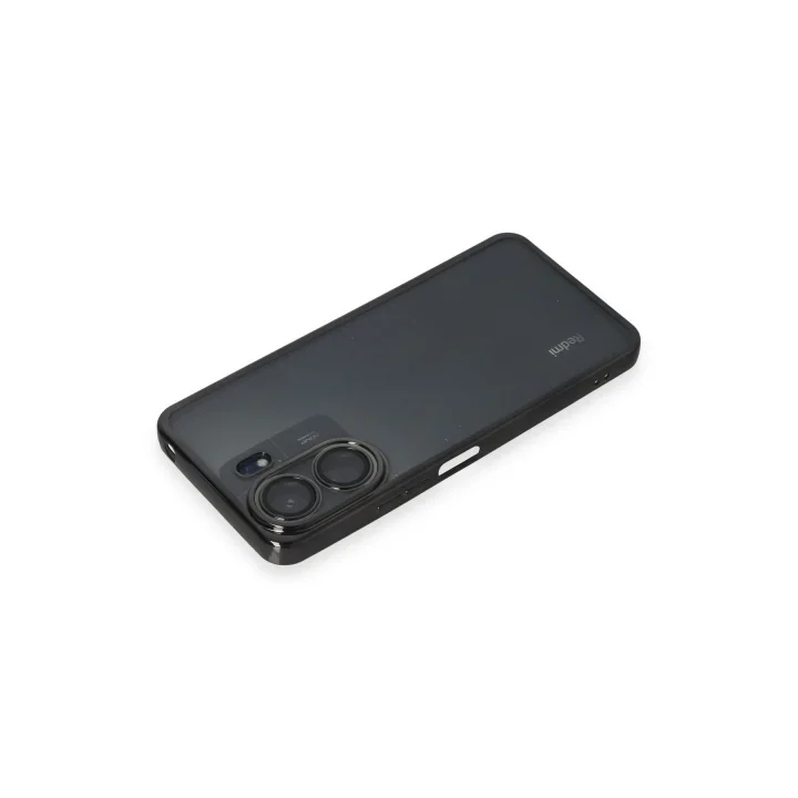 Mey İthalat®   Redmi 13C Kılıf  Lensli Silikon - Siyah