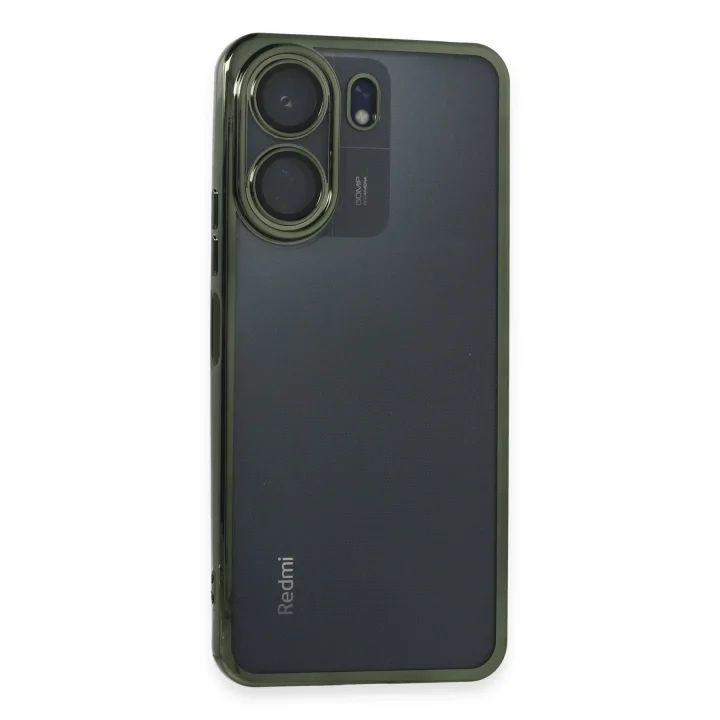 Mey İthalat®   Redmi 13C Kılıf  Lensli Silikon - Yeşil