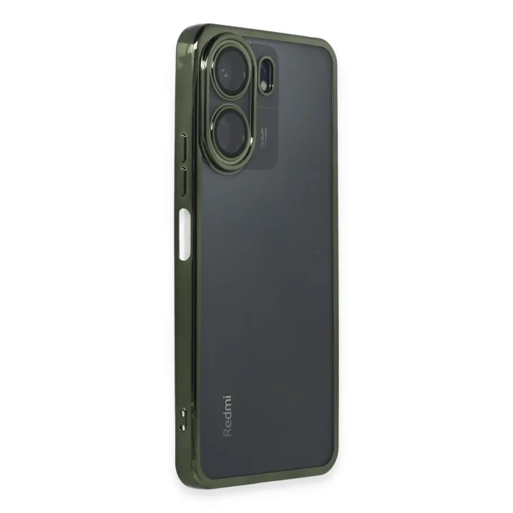 Mey İthalat®   Redmi 13C Kılıf  Lensli Silikon - Yeşil