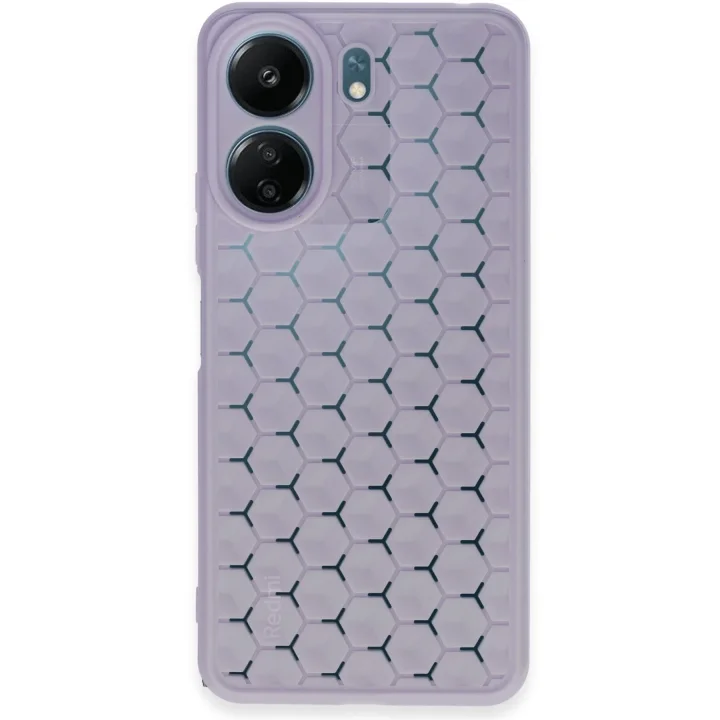 Mey İthalat®   Redmi 13C Kılıf Petek Silikon Kapak - Lila