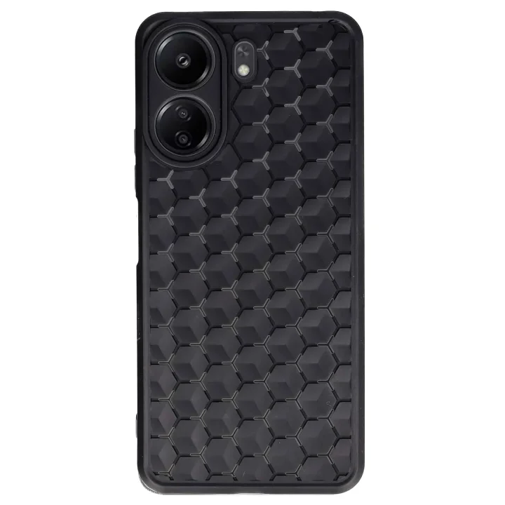 Mey İthalat®   Redmi 13C Kılıf Petek Silikon Kapak - Siyah