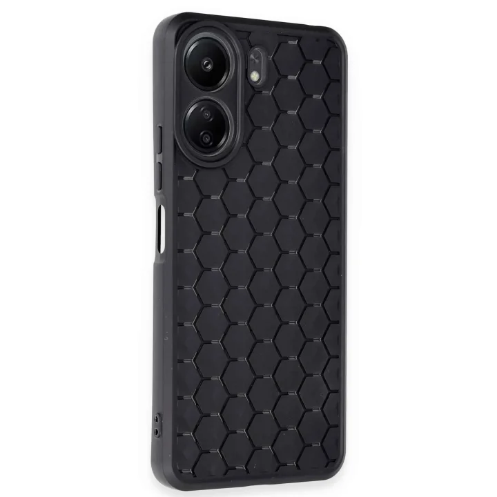 Mey İthalat®   Redmi 13C Kılıf Petek Silikon Kapak - Siyah