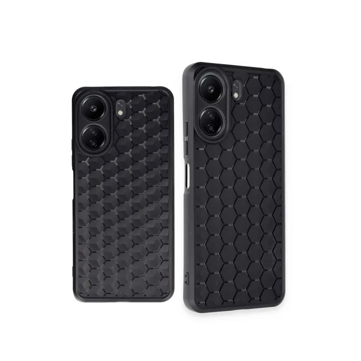 Mey İthalat®   Redmi 13C Kılıf Petek Silikon Kapak - Siyah