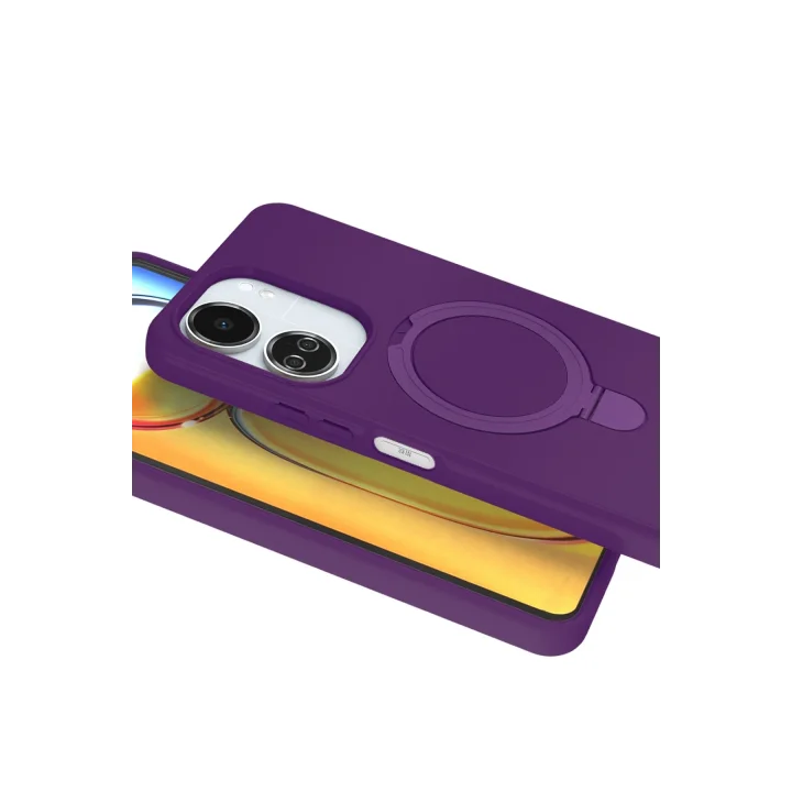 Mey İthalat®  Xiaomi Redmi 13C Regal Magsafe Standlı Kapak - Derin Mor