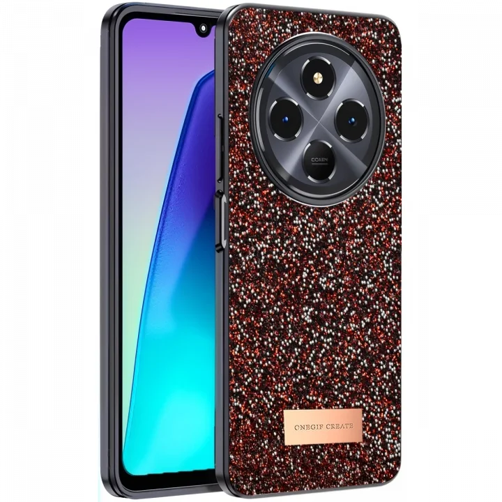 Mey İthalat®  Xiaomi Redmi 14C Bright Simli Kapak - Derin Mor