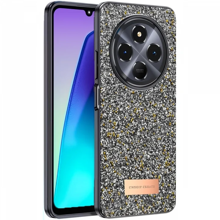 Mey İthalat®  Xiaomi Redmi 14C Bright Simli Kapak - Gümüş