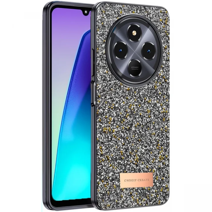 Mey İthalat®  Xiaomi Redmi 14C Bright Simli Kapak - Gümüş