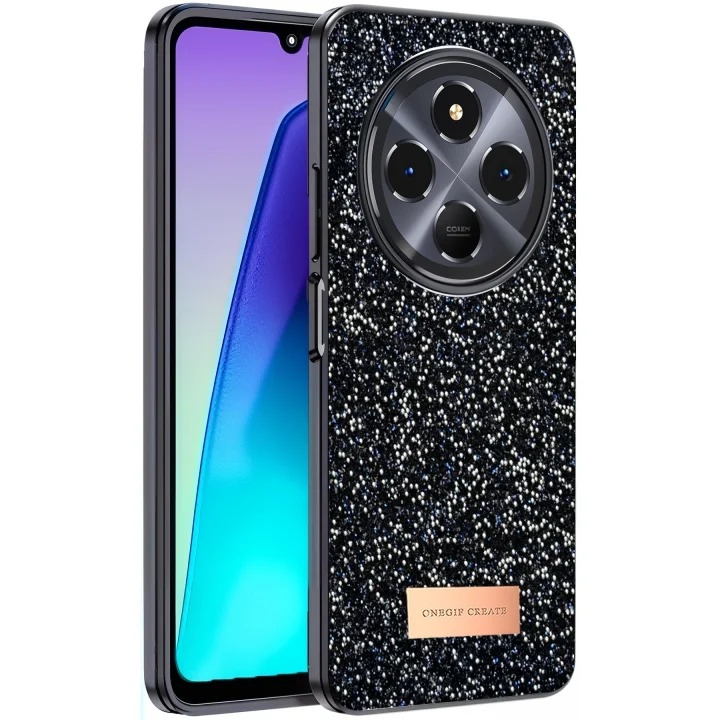 Mey İthalat®  Xiaomi Redmi 14C Bright Simli Kapak - Siyah