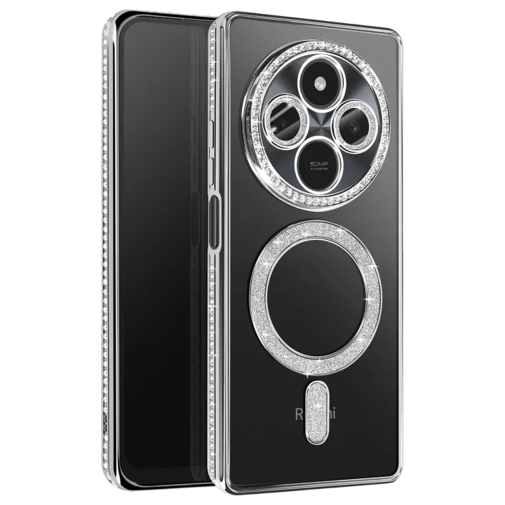 Mey İthalat®  Xiaomi Redmi 14C Joke Simli Magneticsafe Kılıf - Gümüş