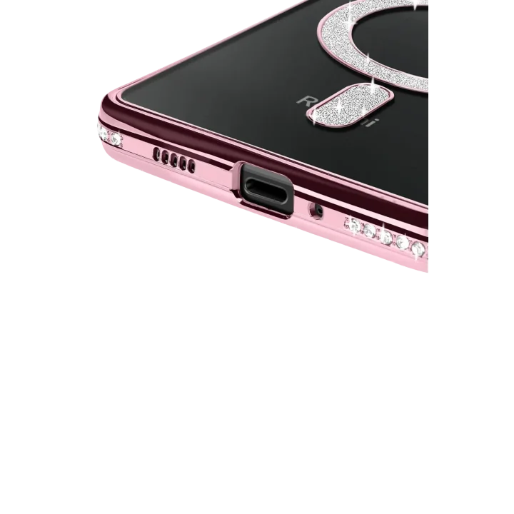 Mey İthalat®  Xiaomi Redmi 14C Joke Simli Magneticsafe Kılıf - Pembe