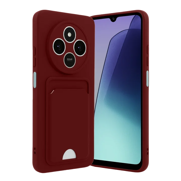 Mey İthalat®  Xiaomi Redmi 14C Kelvin Kartvizitli Silikon - Bordo