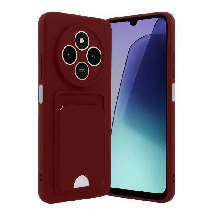 Mey İthalat®  Xiaomi Redmi 14C Kelvin Kartvizitli Silikon - Bordo