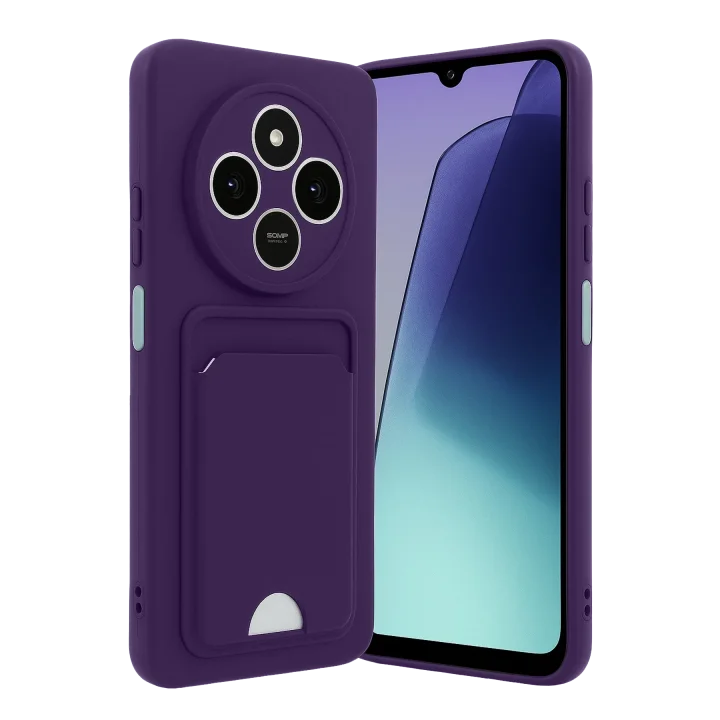 Mey İthalat®  Xiaomi Redmi 14C Kelvin Kartvizitli Silikon - Derin Mor