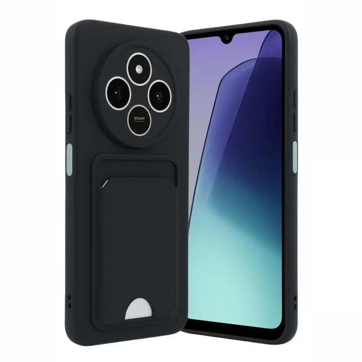 Mey İthalat®  Xiaomi Redmi 14C Kelvin Kartvizitli Silikon - Siyah