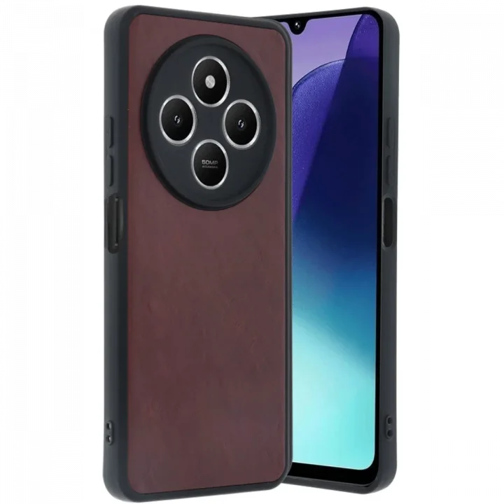 Mey İthalat®   Redmi 14C Kılıf Aras Deri Kapak - Bordo