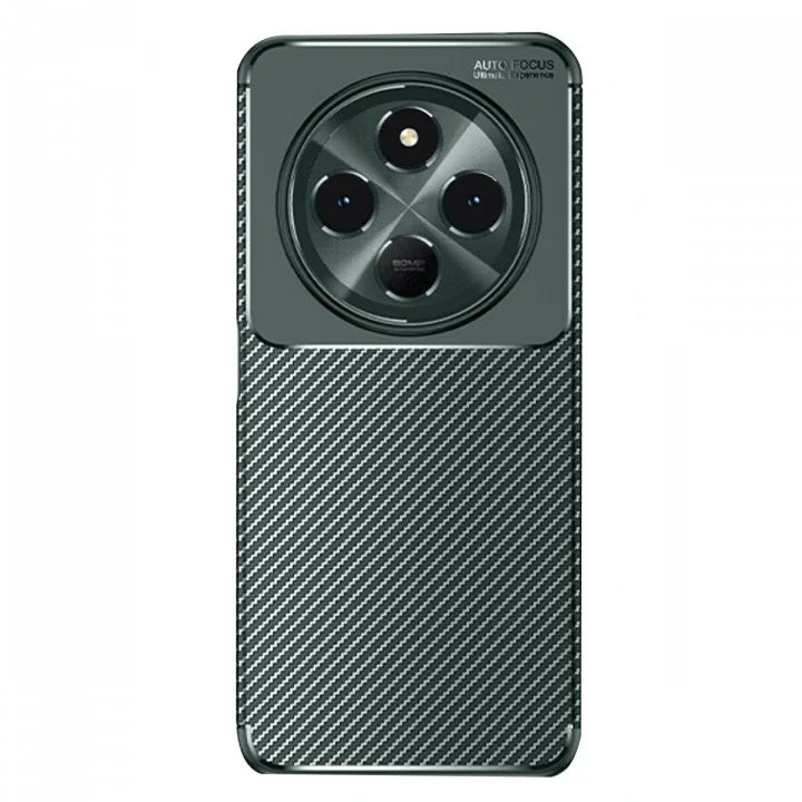 Mey İthalat®   Redmi 14C Kılıf Auto Focus Karbon Kapak - Koyu Yeşil