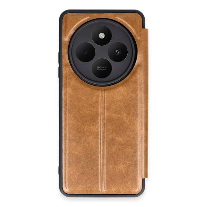 Mey İthalat®   Redmi 14C Kılıf Flip Cover - Taba