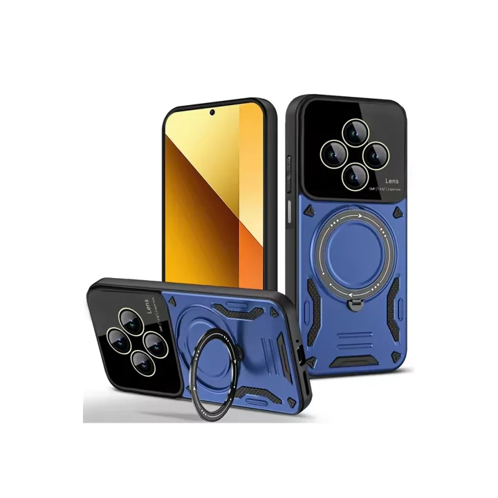 Mey İthalat®  Xiaomi Redmi 14C Kılıf Joy Lens Standlı Kapak - Lacivert