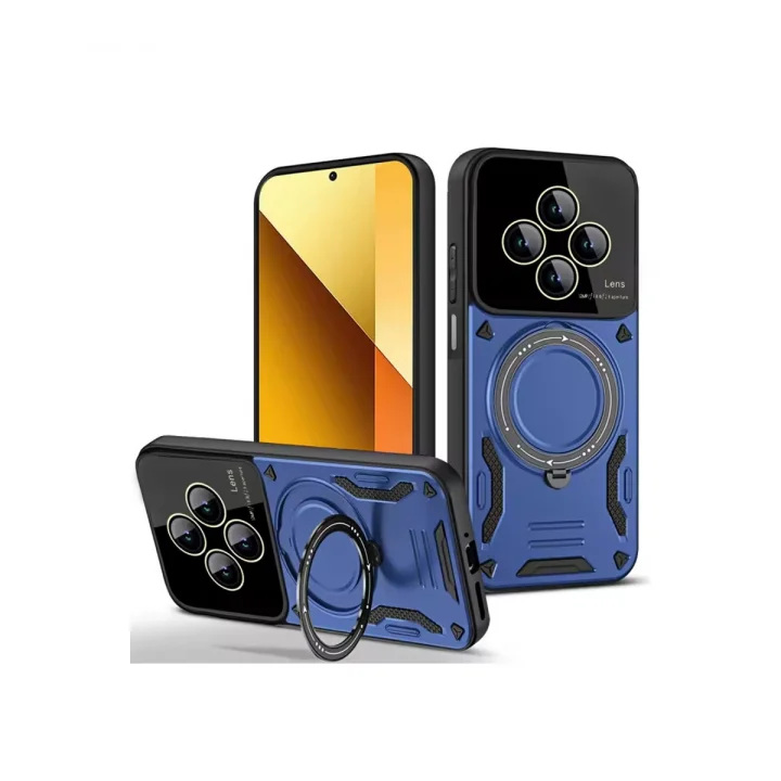 Mey İthalat®  Xiaomi Redmi 14C Kılıf Joy Lens Standlı Kapak - Lacivert