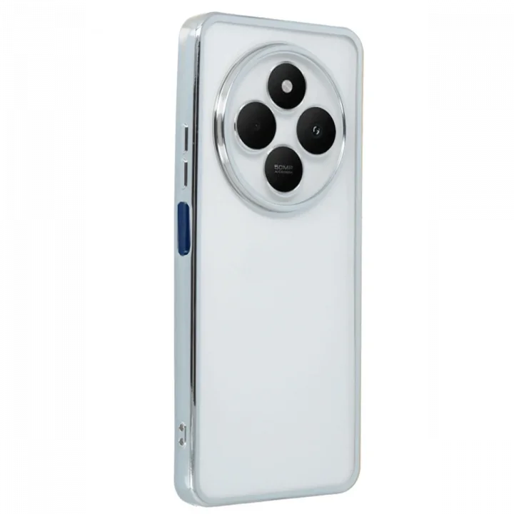 Mey İthalat®   Redmi 14C Kılıf  Lensli Silikon - Gümüş