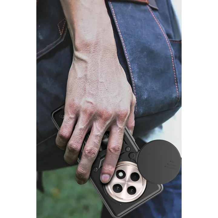 Mey İthalat®  Xiaomi Redmi 14C Kılıf Pars Lens Yüzüklü Silikon - Siyah